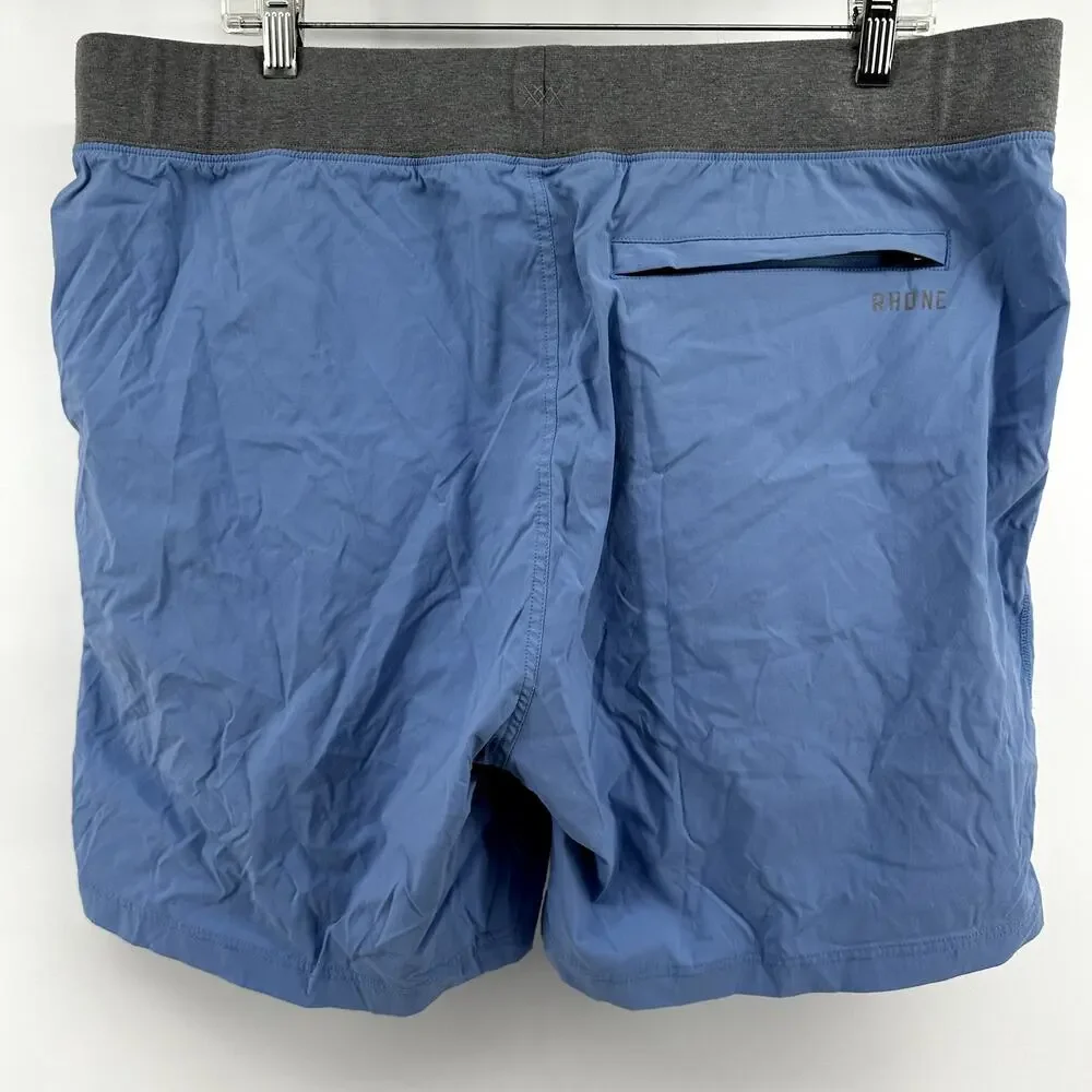 RHONE OG 7 Bullit Short Elastic Waist Pull On Athletic Workout XXL Blue